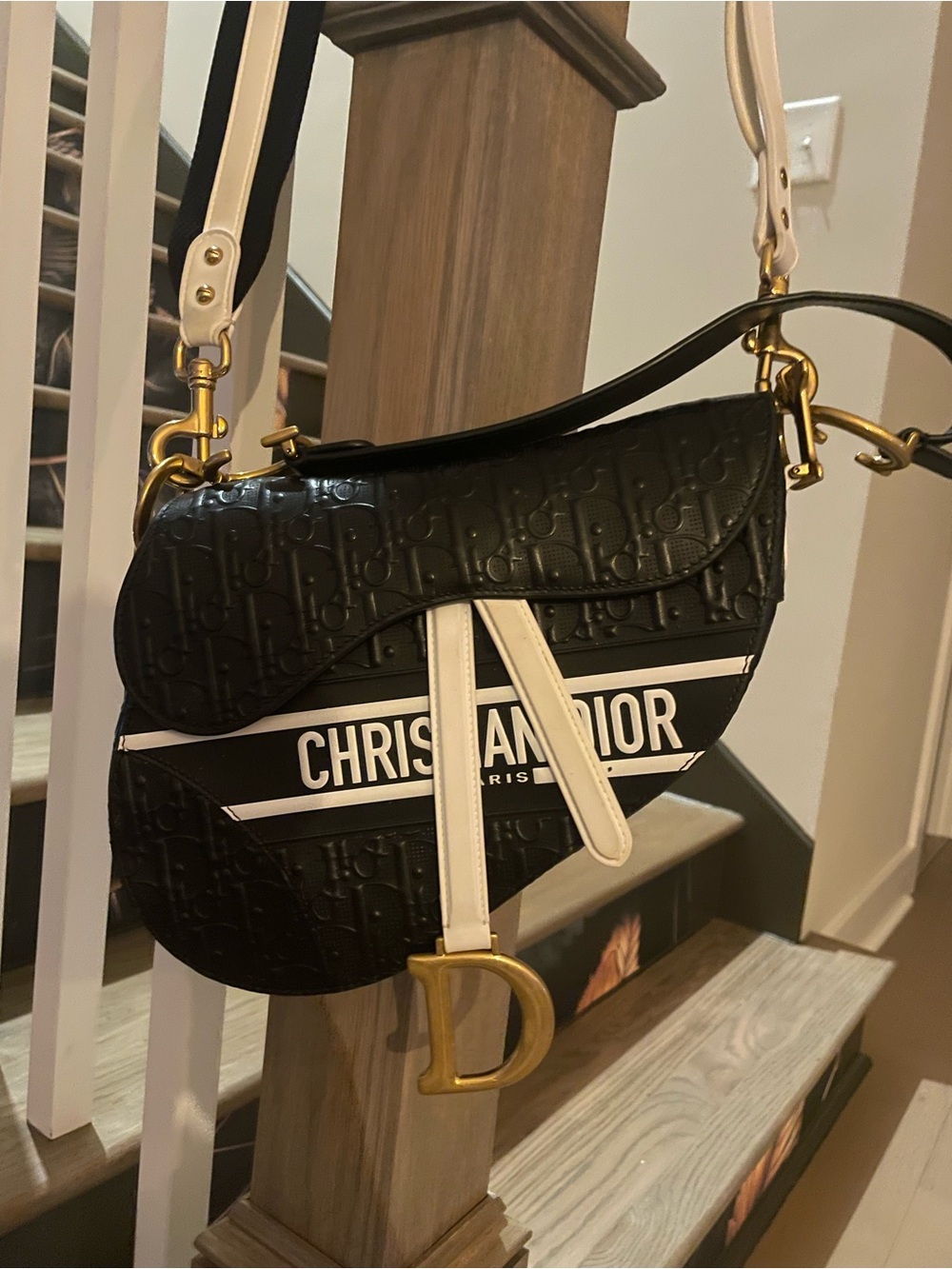 RARE Dior Embossed Vibe Saddle Bag